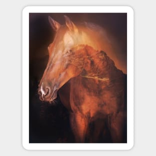 Horse on a forest backdrop Sticker